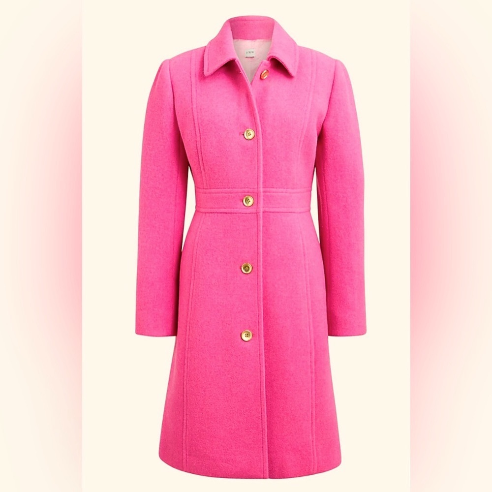J.Crew Barbie Pink Coat Wool Lady Day - NEW with Tags